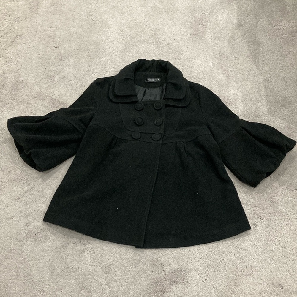 Vintage Black Double-Breasted Coat